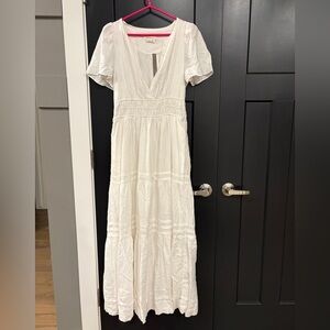 Anthropologie Elegant White Maxi Dress